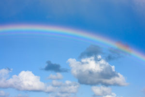 Deutschland, Niedersachsen, Ostfriesland, Juist, Regenbogen am Strand. Deutschland, Niedersachsen, Ostfriesland, Juist, Regenbogen am Strand.